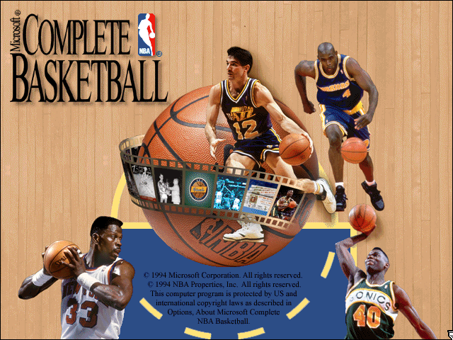 Microsoft Complete NBA Basketball Title Screen (1994)